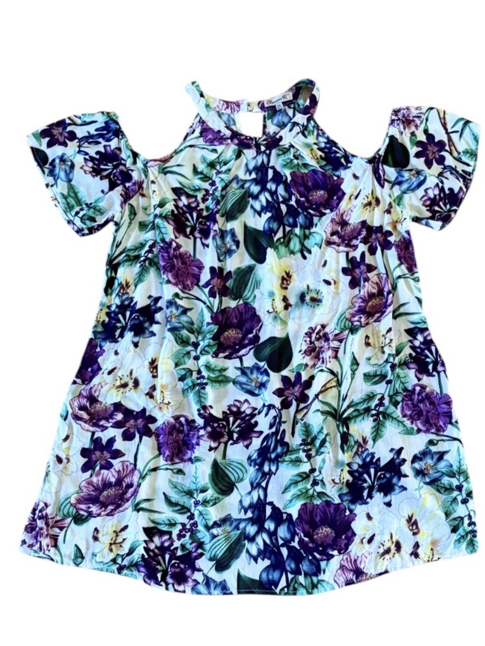 Chances Are Vintage Water Color Floral Theme Flowy Tunic XXL